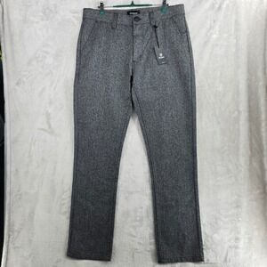 Brixton Reserve Chino LTD Pants Mens 34x32 Charcoal Heather Herringbone Trousers